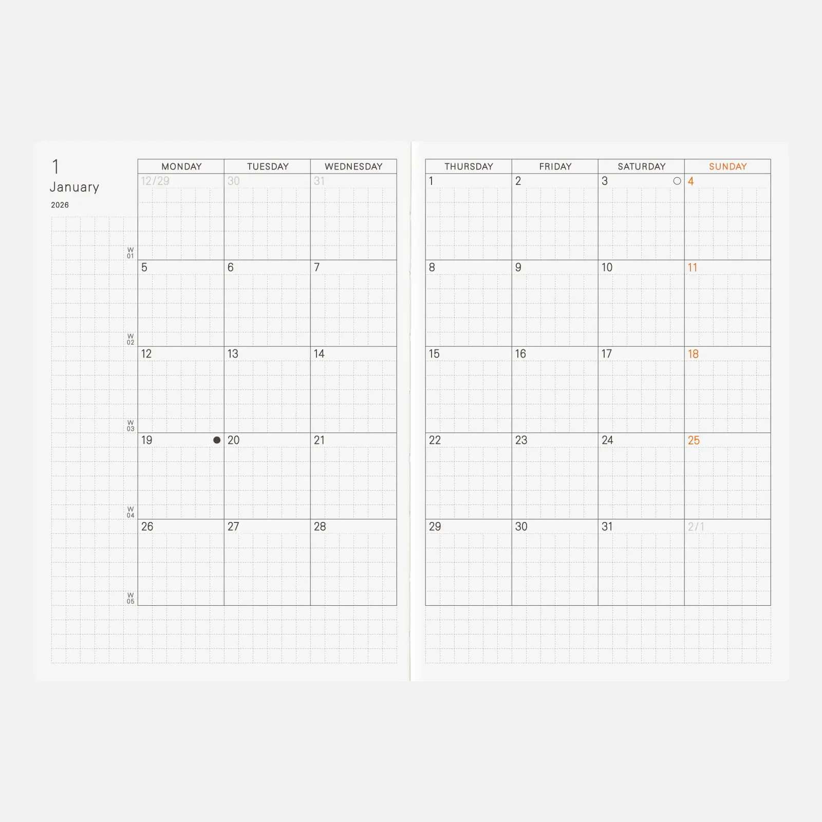 Hobonichi Techo Planner English version 2026 A6 size January Start from Japan