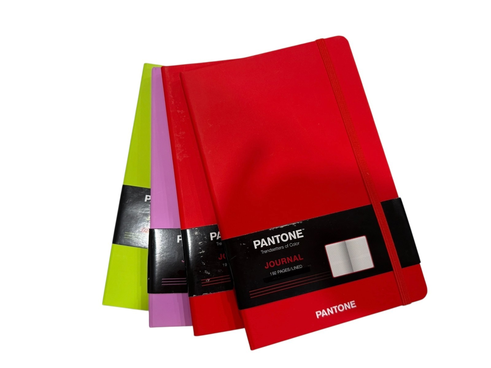 Pantone OFFICIAL | 5.25×8.25″ Lined Compact Journal 2 Red 1 Green 1 Lilac set