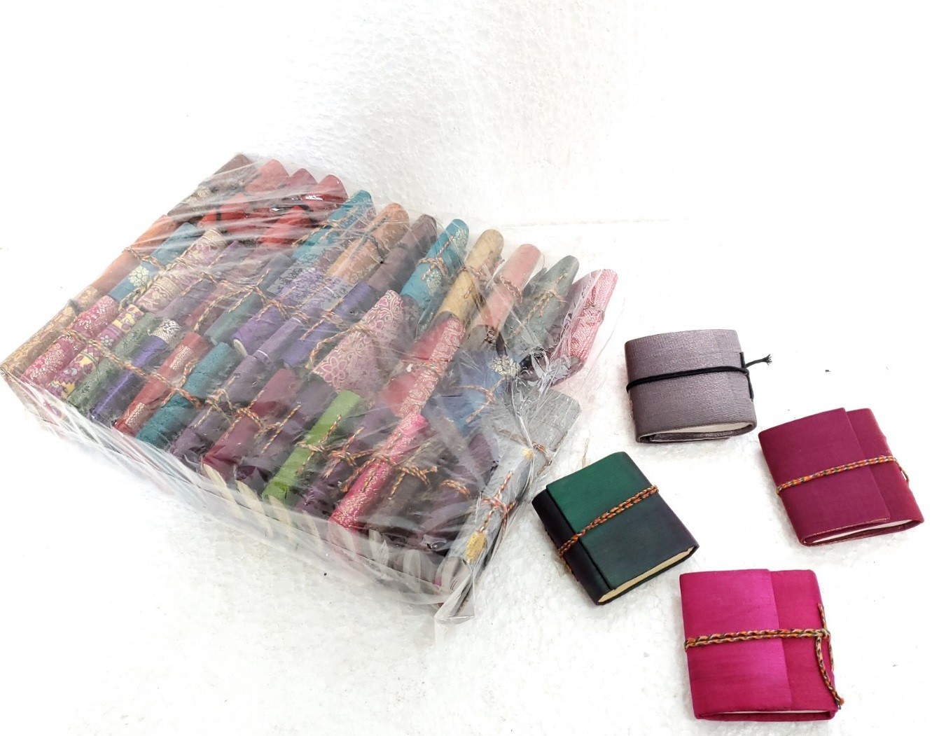 3×3 inch Sari Miniature Diary Handmade Paper Journal Lot Of 100 Pcs Mix Pattern