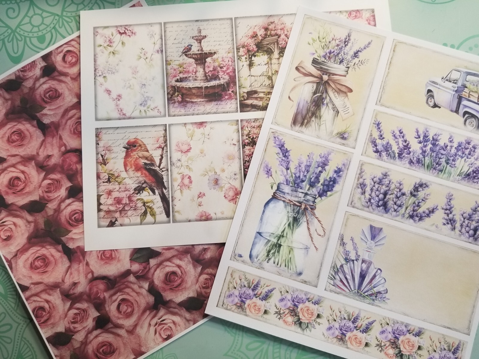Junk Journal Booklet “SPRINGTIME” HANDMADE Cards, Pockets, Ephemera, Stickers