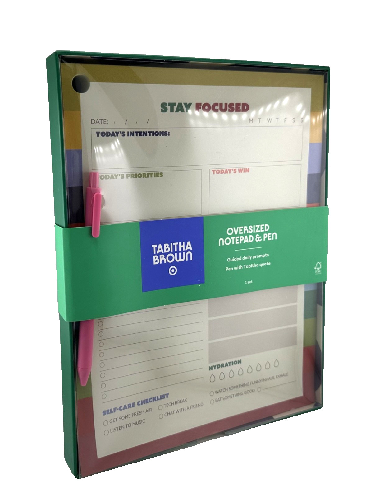 Tabitha Brown for Target Oversized Notepad & Pen, 8.5”x11” Lined Paper Journal