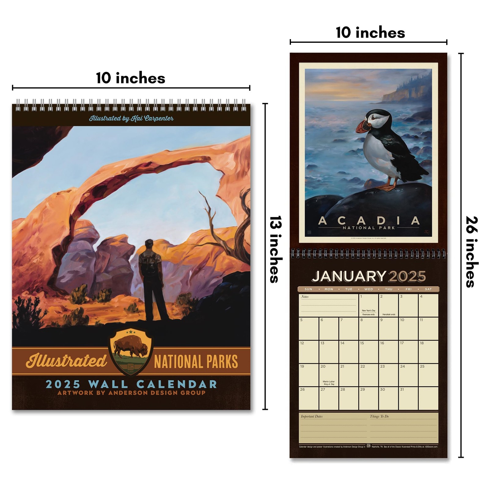 Americanflat 2025 Wall Calendar – Scenic National 10×13, Park