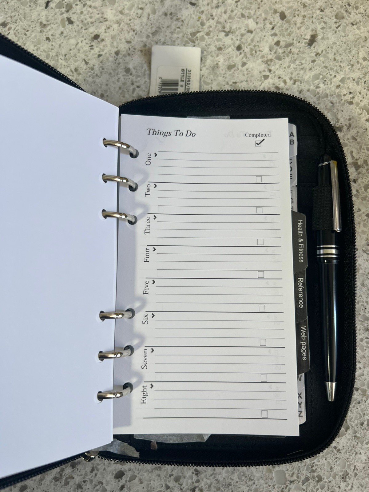 Mundi Zip Around Faux Leather Planner Organizer Wallet Agenda Black Planner