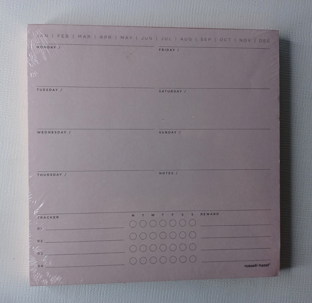 Russell + Hazel 7″ Square Weekly Planning Planner Refill Pad Rose Gold Gilt Edge