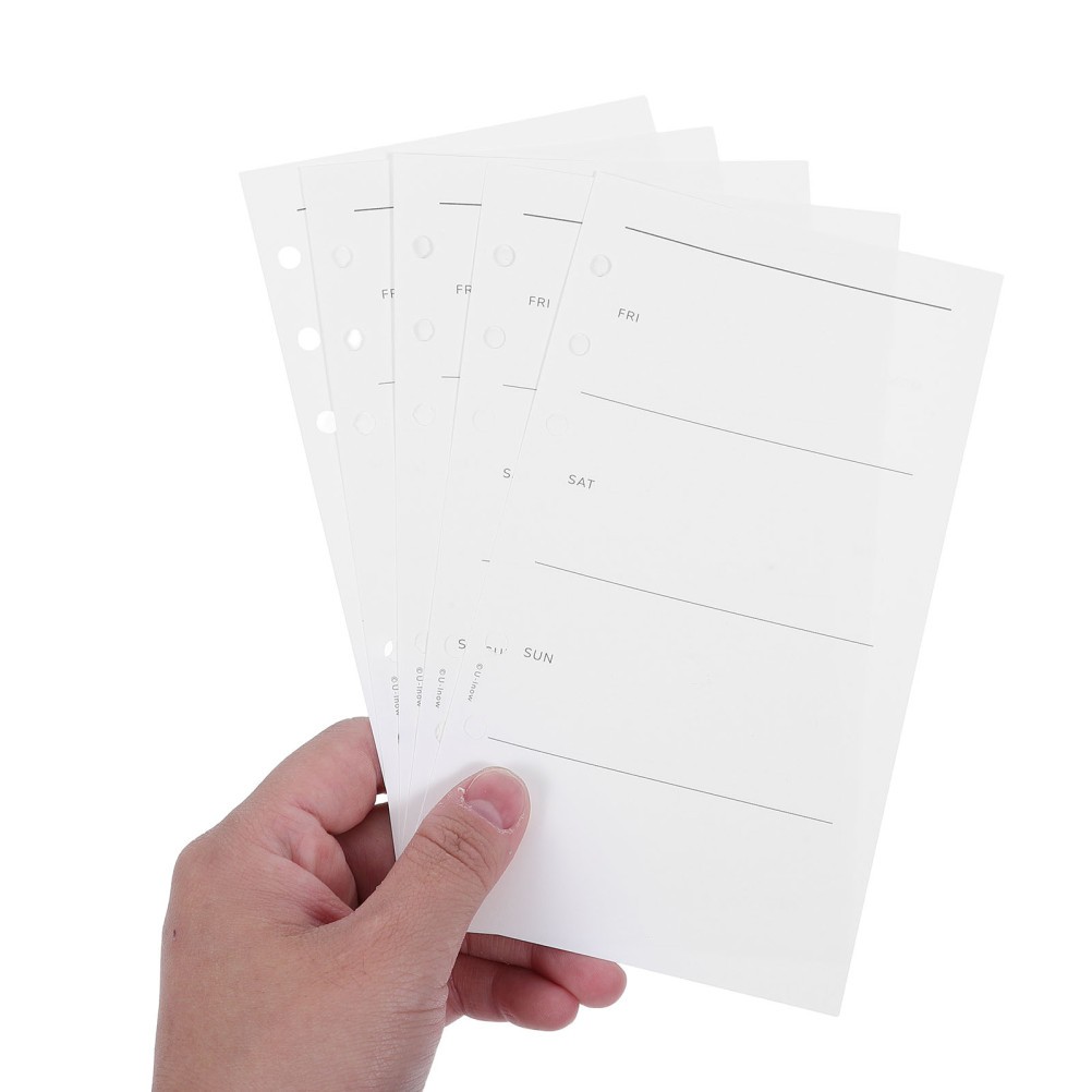 Undated A6 Weekly Planner Refills Thick Smooth Paper for 6 Ring Binder Inserts