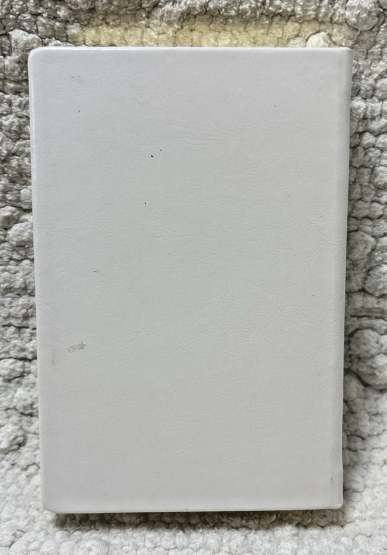 Journal blank lined pages, gold edges, white faux leather cover