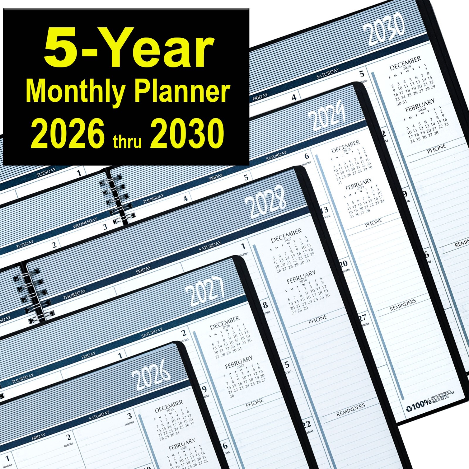 5 Year Monthly Planner House of Doolittle 2625-02 HOD262502 2026 thru 2030