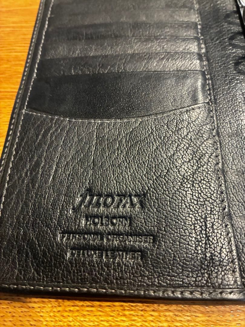 Filofax System Planner Black Leather Bible Size business rare solid Authetnic