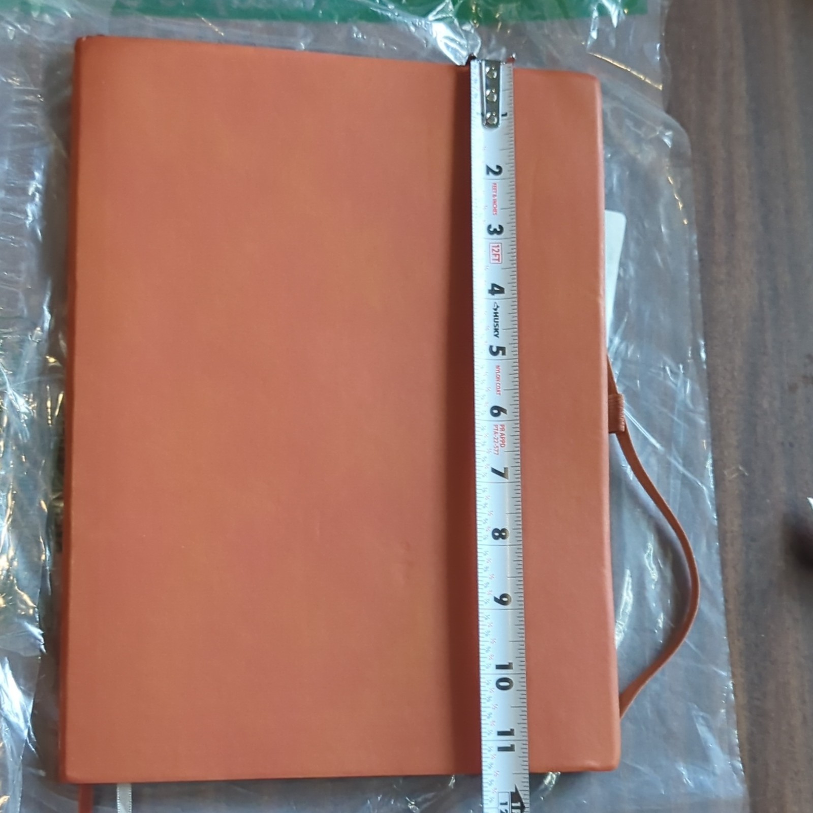Brown Hardcover Blank Journal Notebook w/ Strap Closure, Graph Paper 10 x 11″