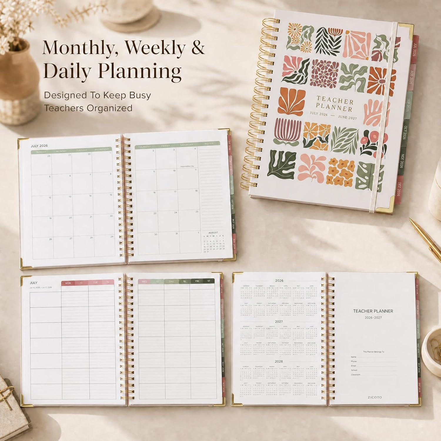 Aesthetic Teacher Planner For The 2026-2027 Academic School Year – Your All Incl