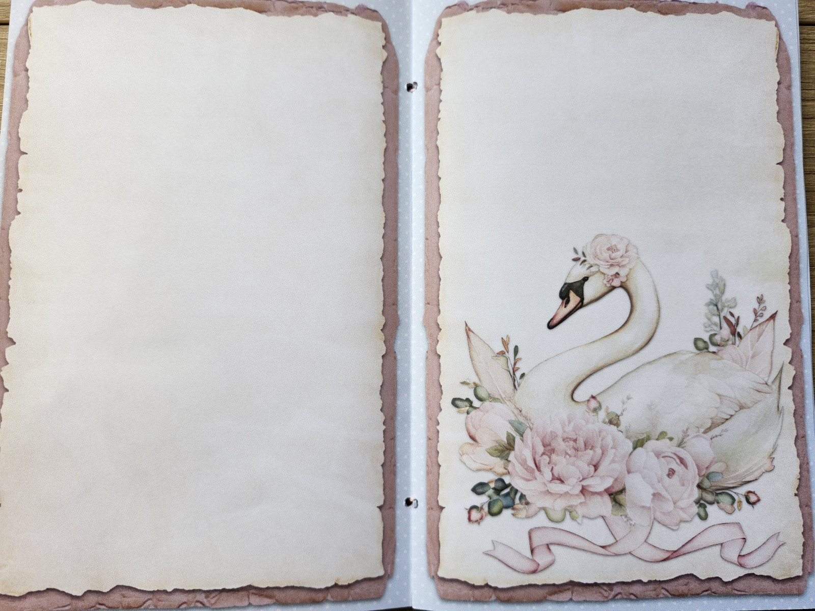 Junk Journal Blank Booklet “COQUETTE PRINCESS” Handnade Pink Bows Puppies LG