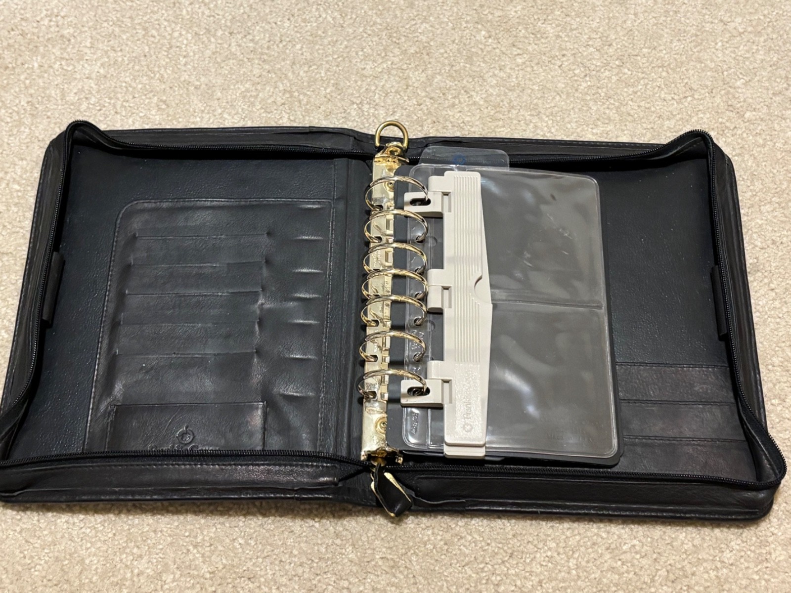 Franklin Covey Classic Black Leather Planner + Accessories