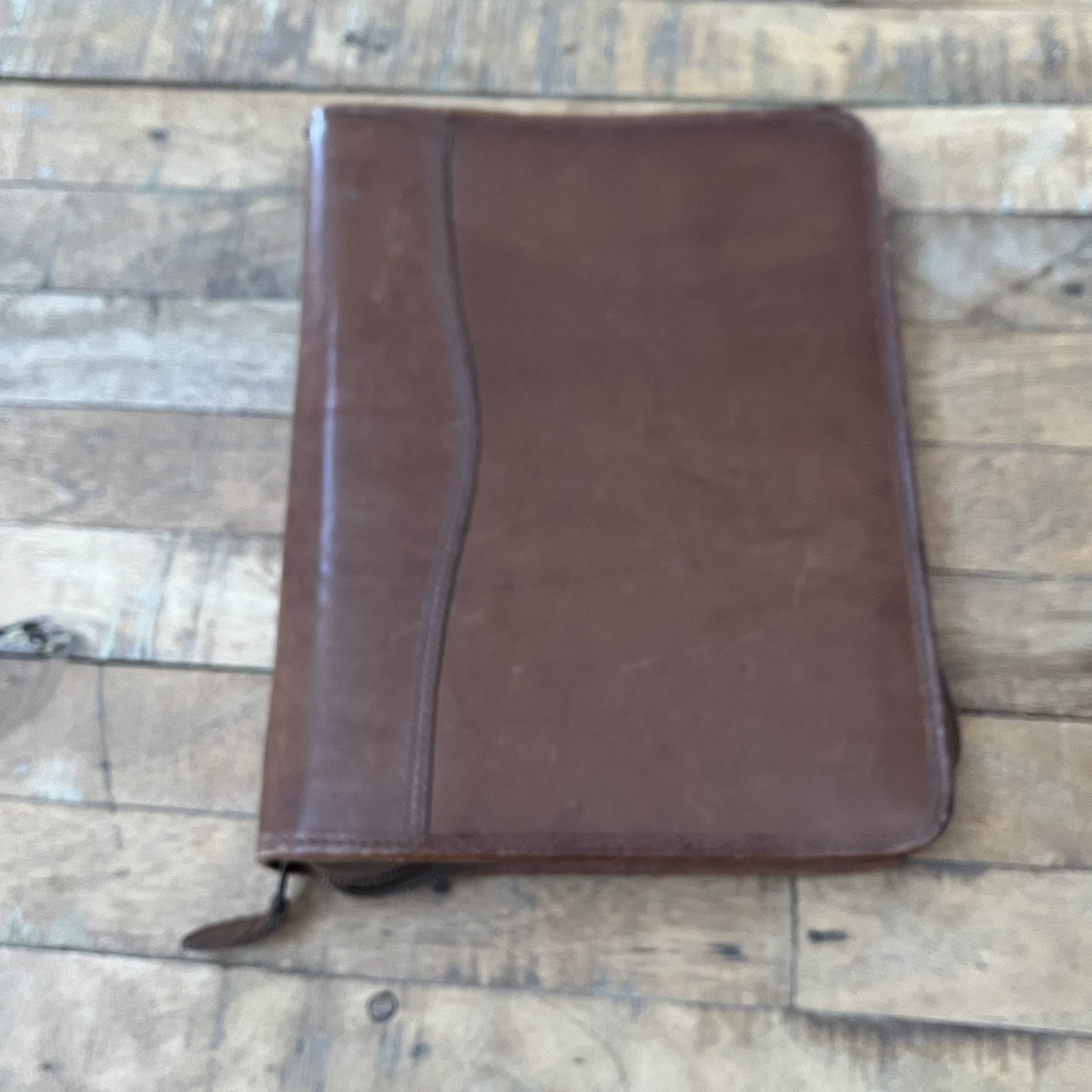 Vintage Day-Timer Genuine Leather Planner 7 Ring Organizer W/Zipper