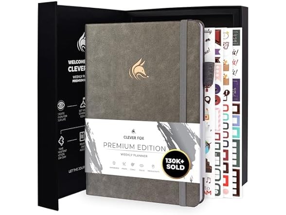 Clever Fox Premium Weekly & Monthly Planner Gray A5 (5.8” x 8.3”)