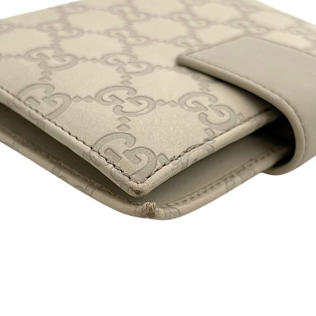 Gucci notebook cover, beige/white, Guccissima line, 115240 A0V1G 9022, 6-ring