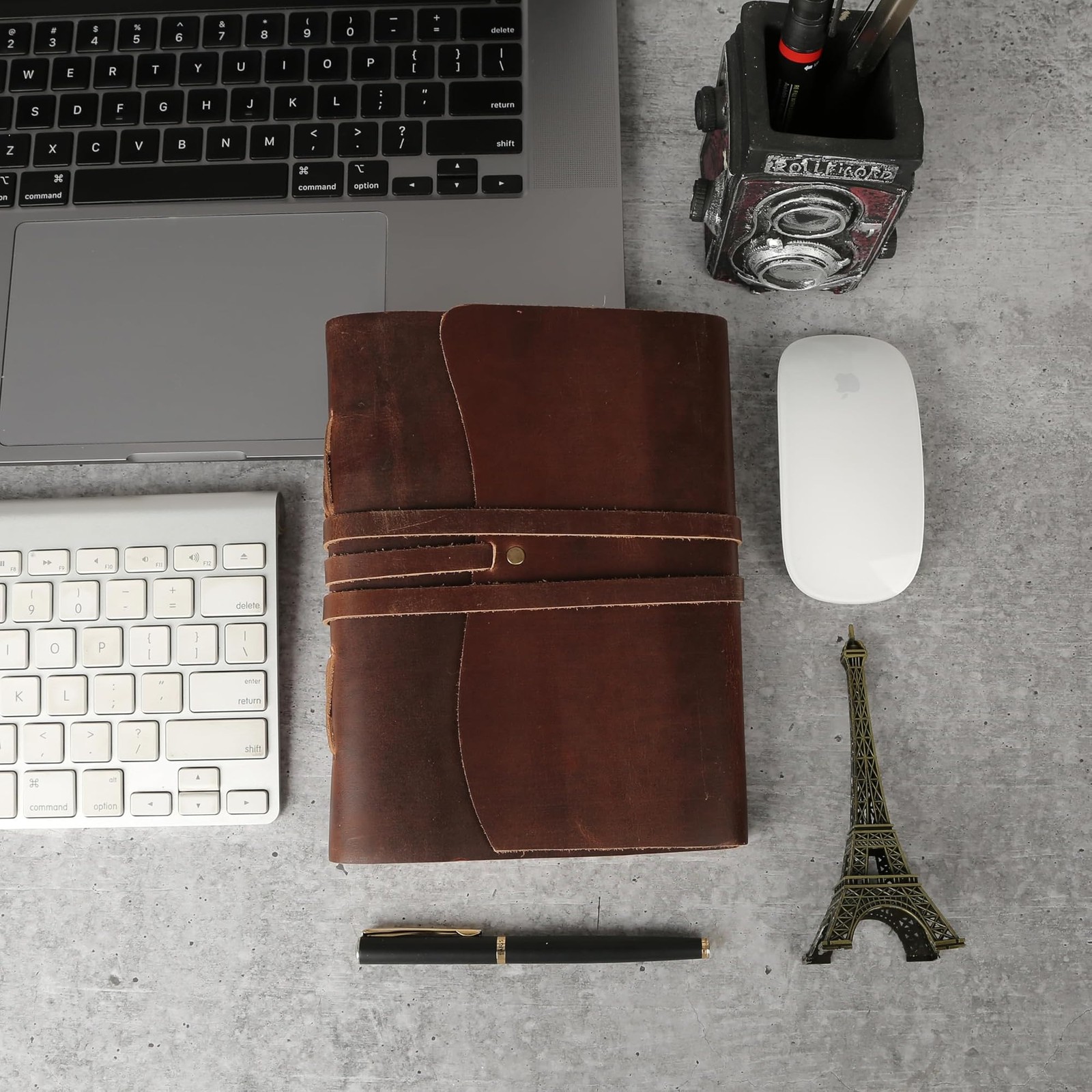KomalC Dark Tan Leather Journal 8×6 | Handmade Vintage Notebook with Unlined …