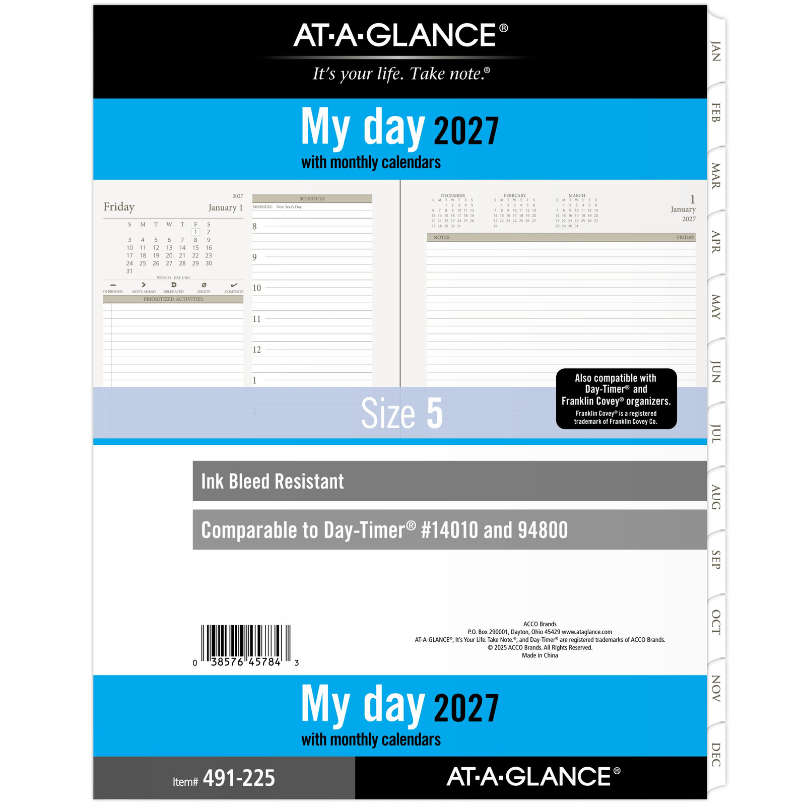 AT-A-GLANCE 2027 Daily Planner Two Pages Per Day Refill, Loose-Leaf