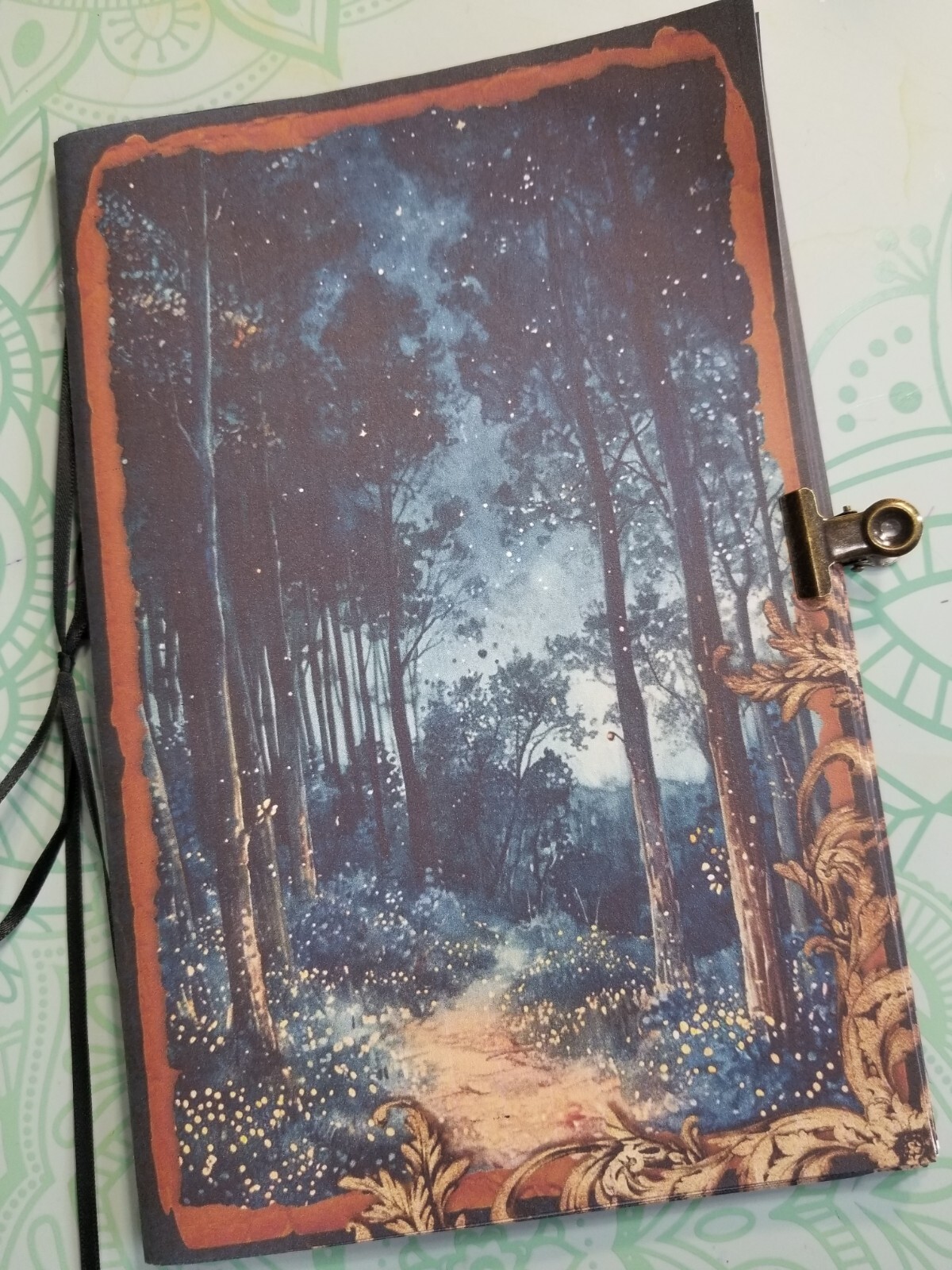 Junk Journal Booklet “MAGICAL NIGHT” Woodland HANDMADE Cards, Pockets + More!