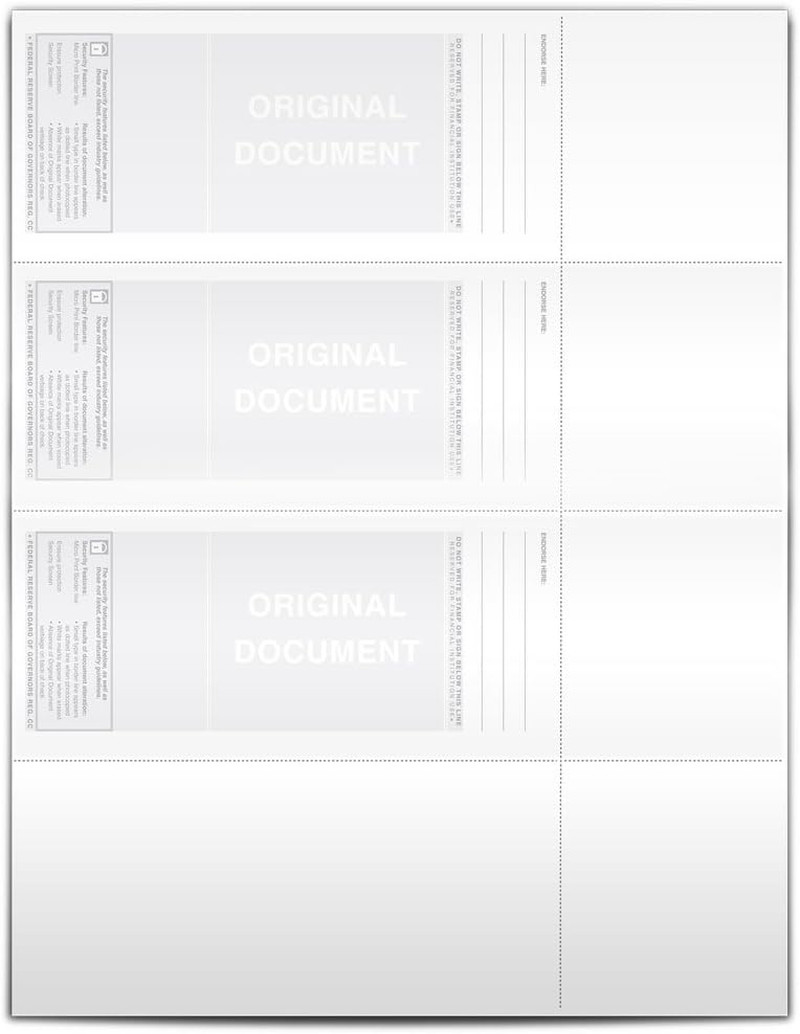 Versacheck Secure Checks – 750 Blank Business or Personal Wallet Checks – White
