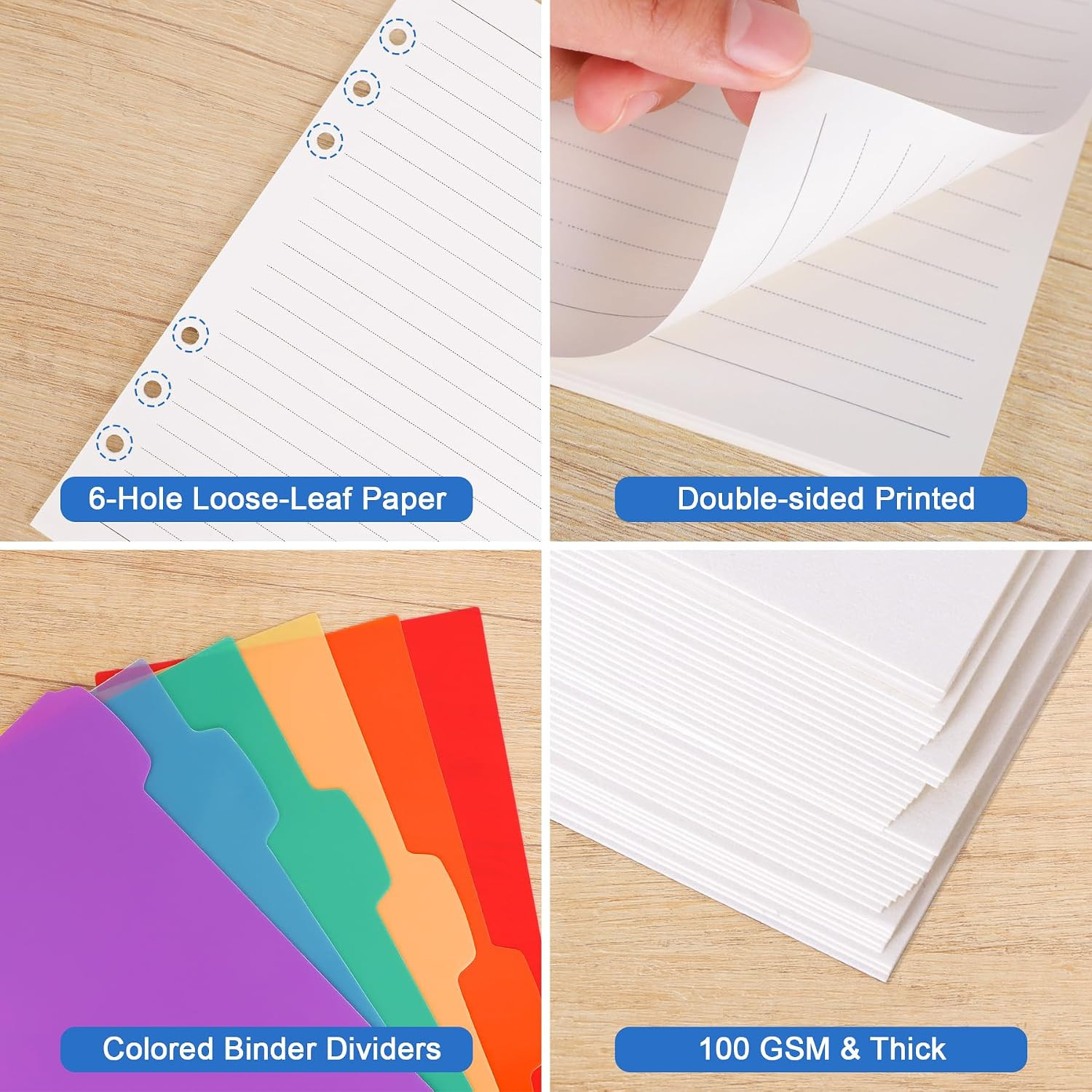 A5 Refill Paper Planner Inserts for A5 6 Ring Binder, 135 Sheets 6-Hole Lined/Do