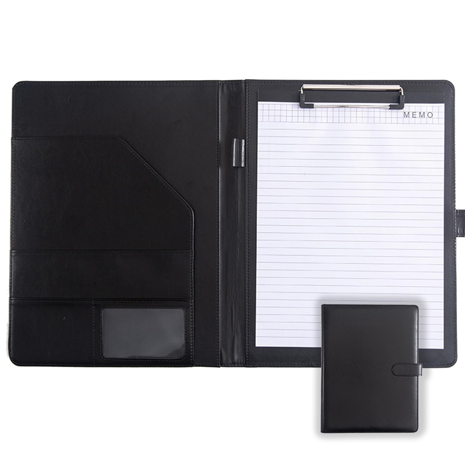 Faux Leather Portfolio with Clipboard – A4/Letter Size Legal Pad Holder, Resu…