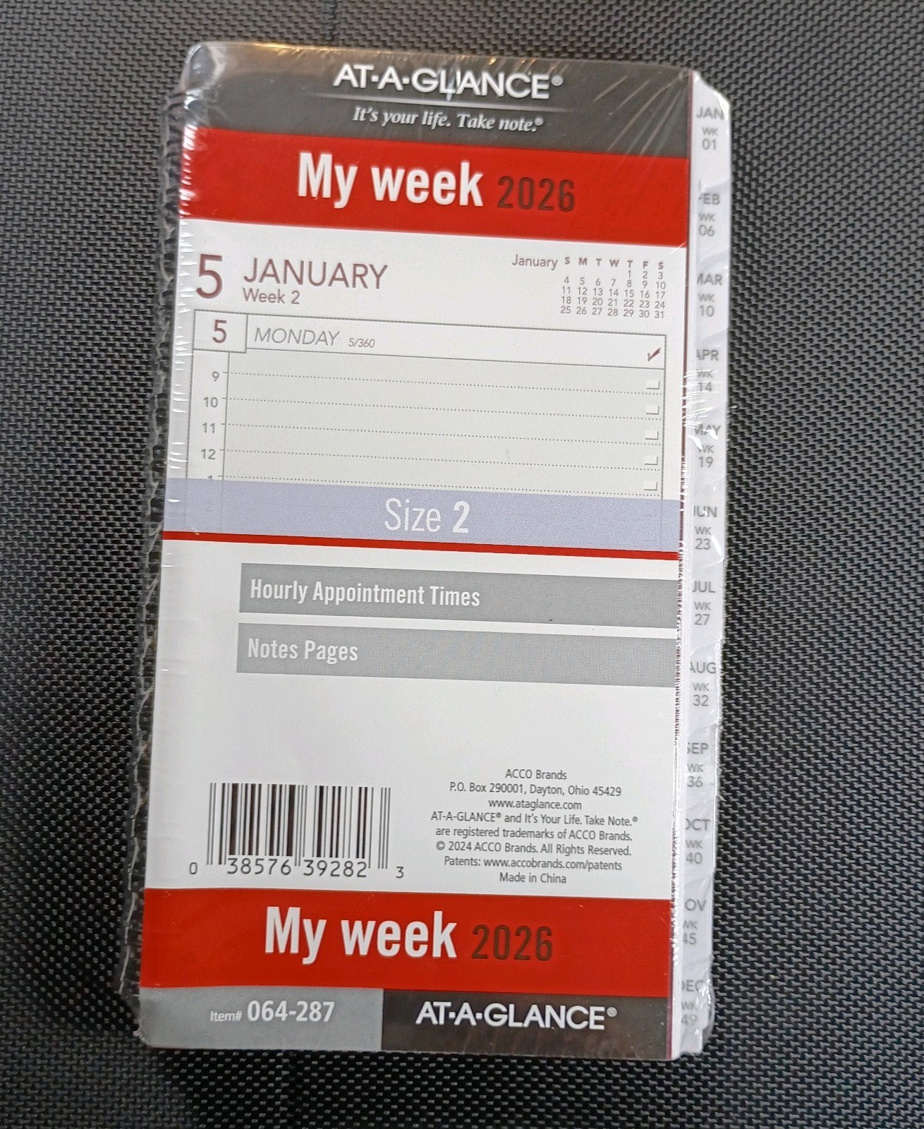 AT-A-GLANCE 2026 Weekly Planner Wirebound Size 2 Item #064-287 Pocket Size. New