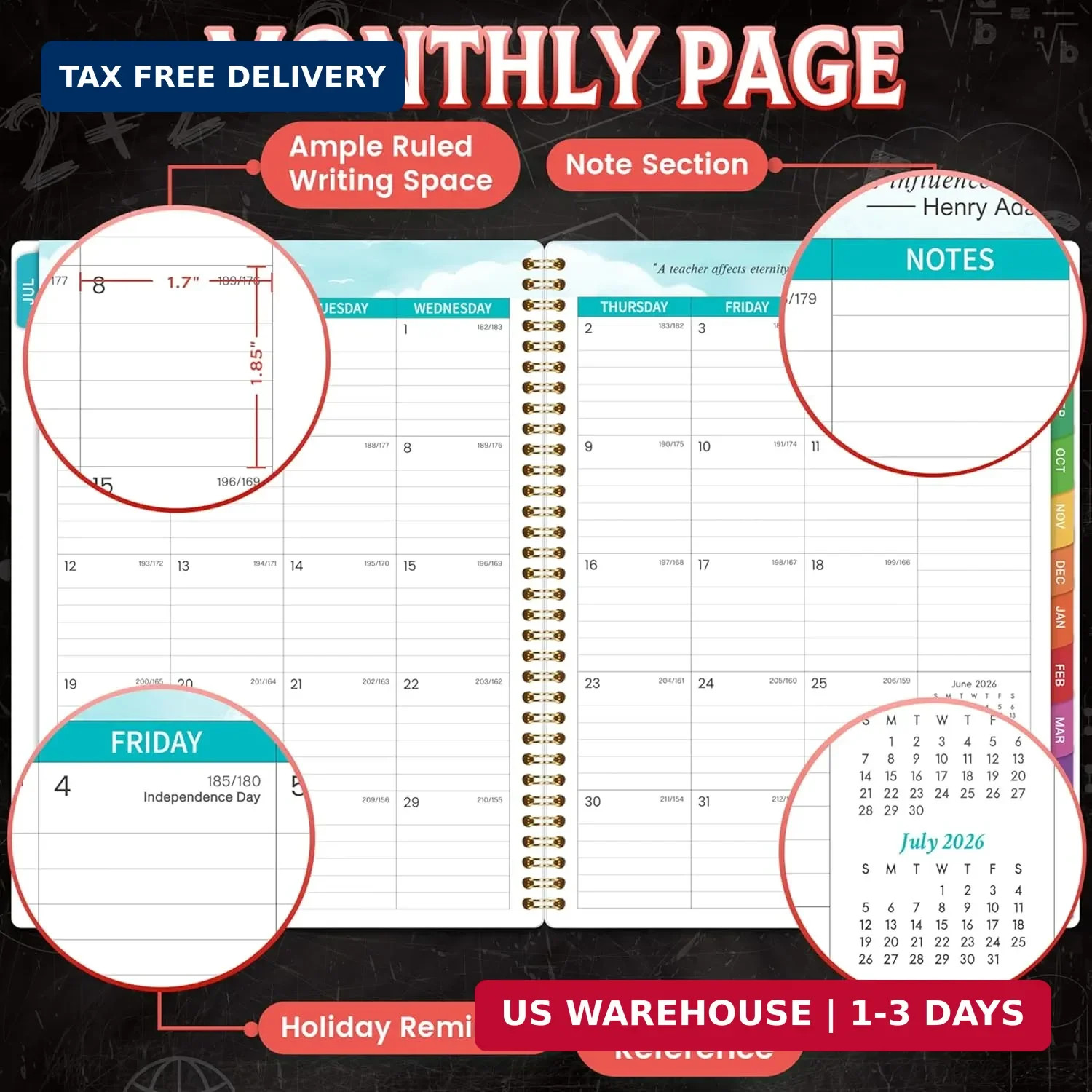 Teacher Planner 2026-2027 – 2026-2027 Teacher Planner Academic Year, Jul. 2026 –