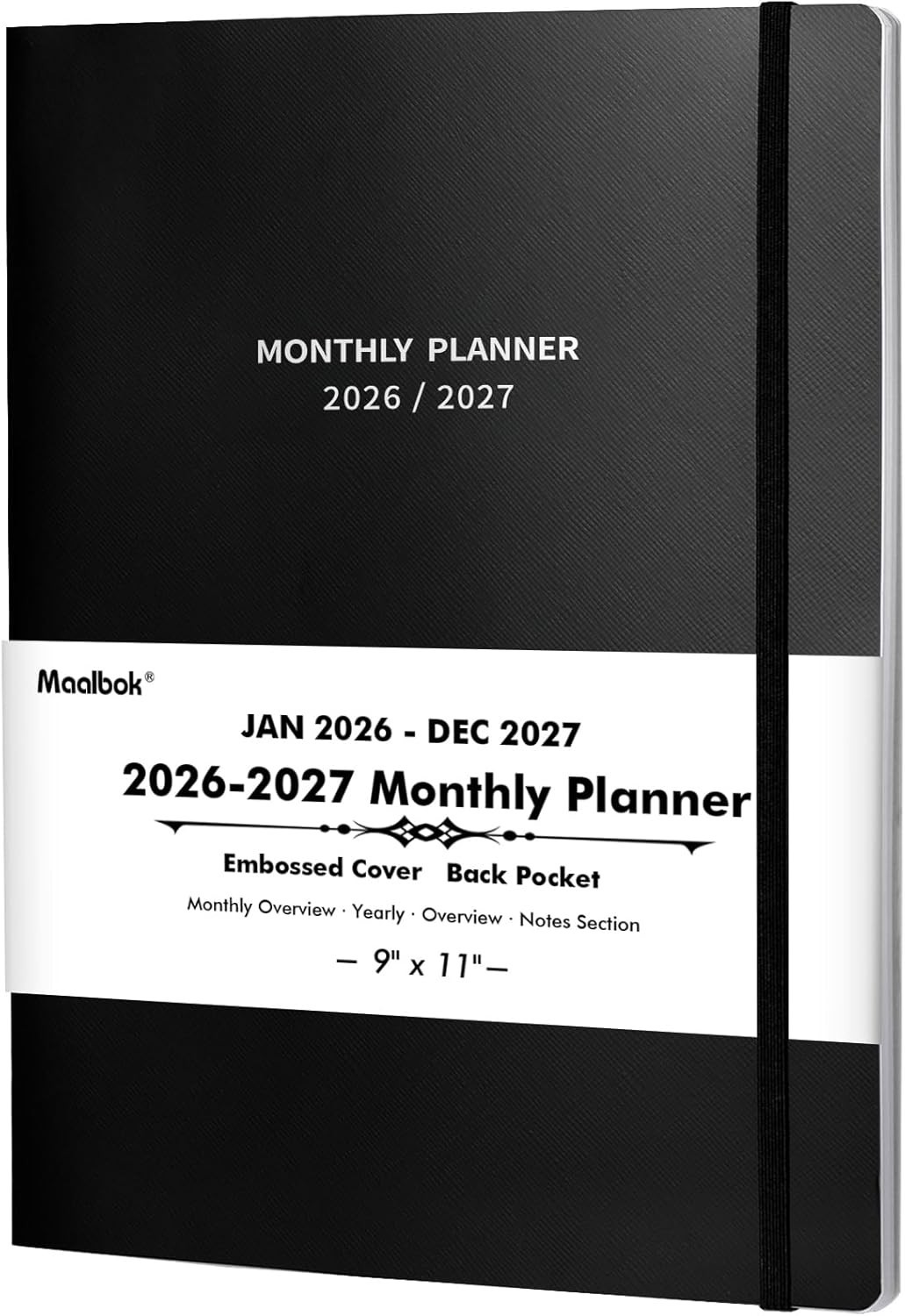 Monthly Organizer 2026 2027 Calendar 24 with Elastic Closure and Pocket