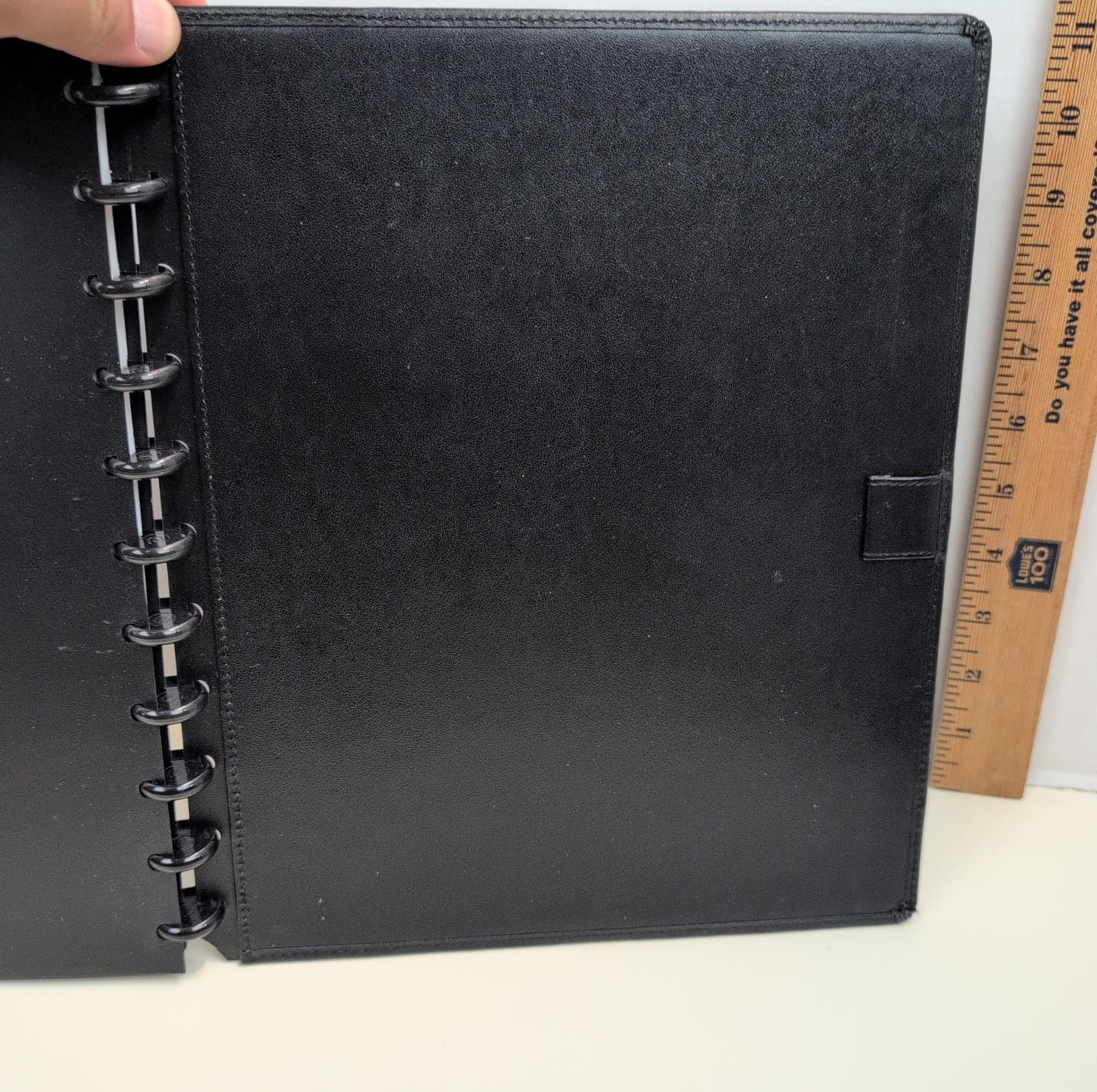 ARC Customizable Black Faux Leather Disc Bound Notebook Portfolio Letter Size