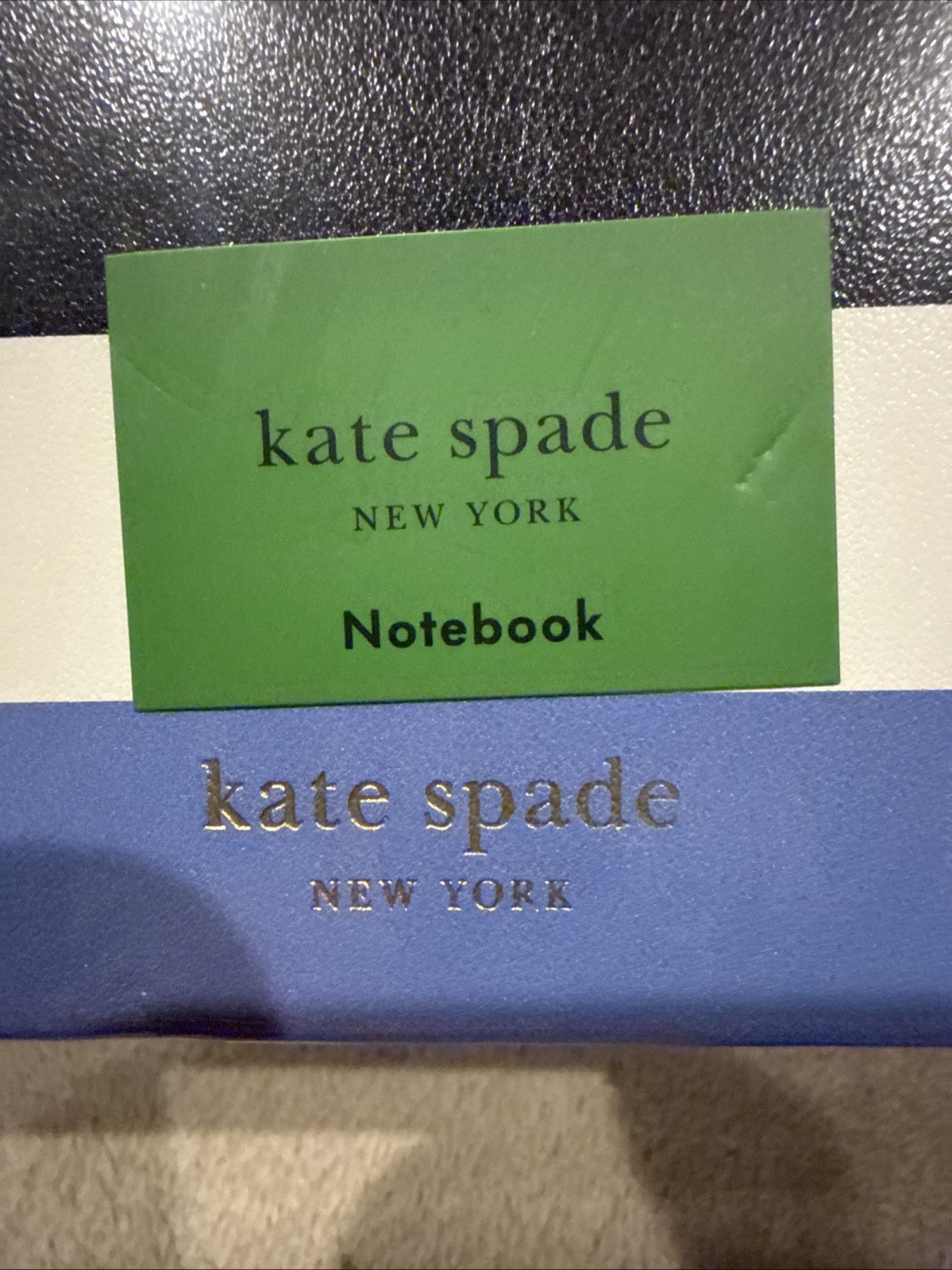Kate Spade ADVENTURE STRIPE TAKE NOTE XL NOTEBOOK 168 Lined Pages/Ribbon/Pocket