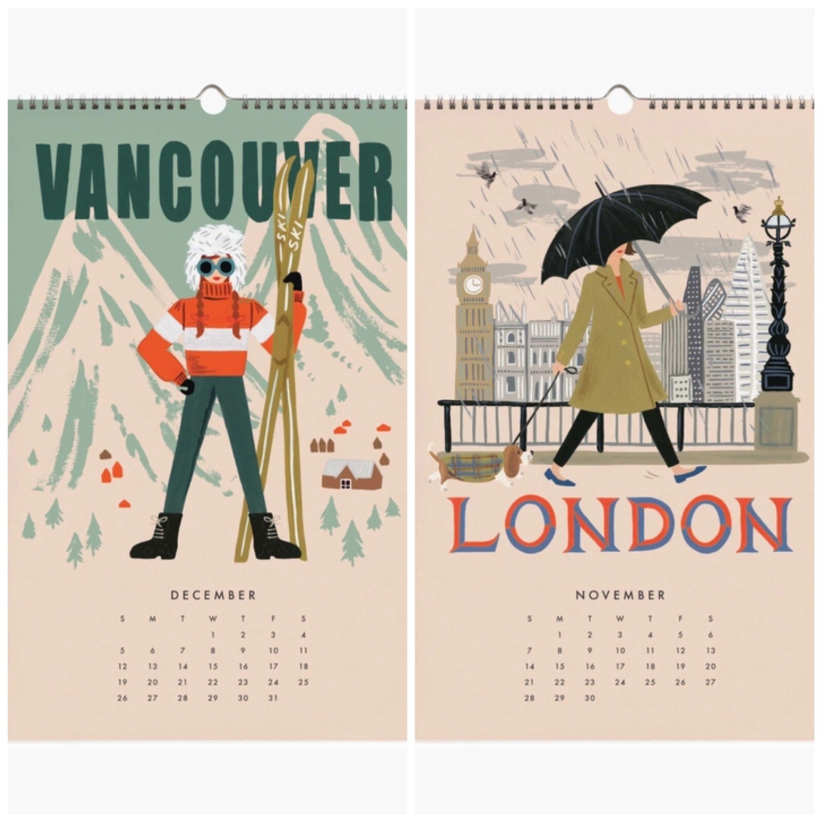 Anthropologie Rifle Paper Explore the World 2021 Calendar 12 PRINTS Travel 17×11