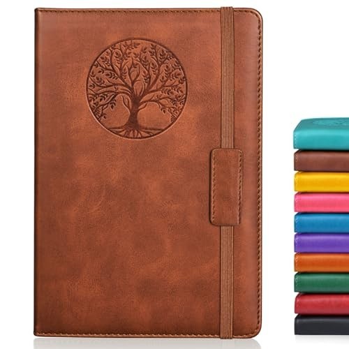 Lined Journal Notebook for Women Men,256 Pages A5 Hardcover Leather Journals for