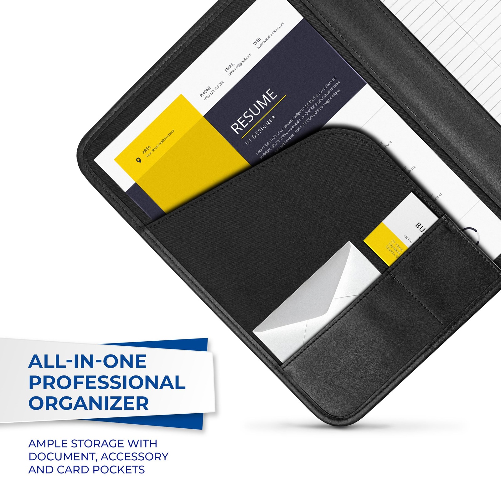 Samsill Professional Padfolio, Faux Leather Business Portfolio for Men and Women