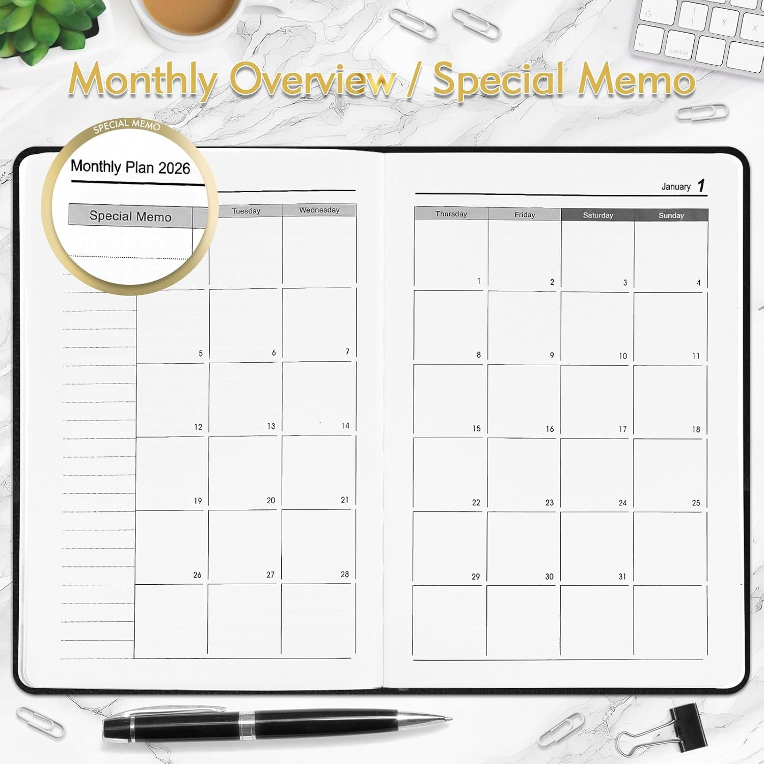 2026 Daily Hourly Planner – One Page a Day, 2026 Diary 5.7 X 8.3″ Hardcover Mont