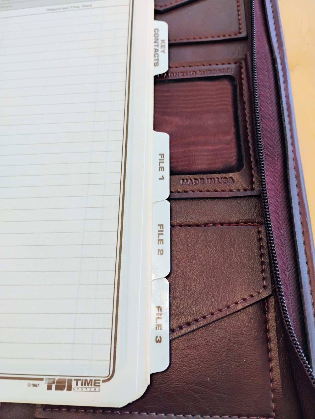 Time System A5 Leather Binder zip closure Pentel P225 Pencil CLEAN 1994 Planner
