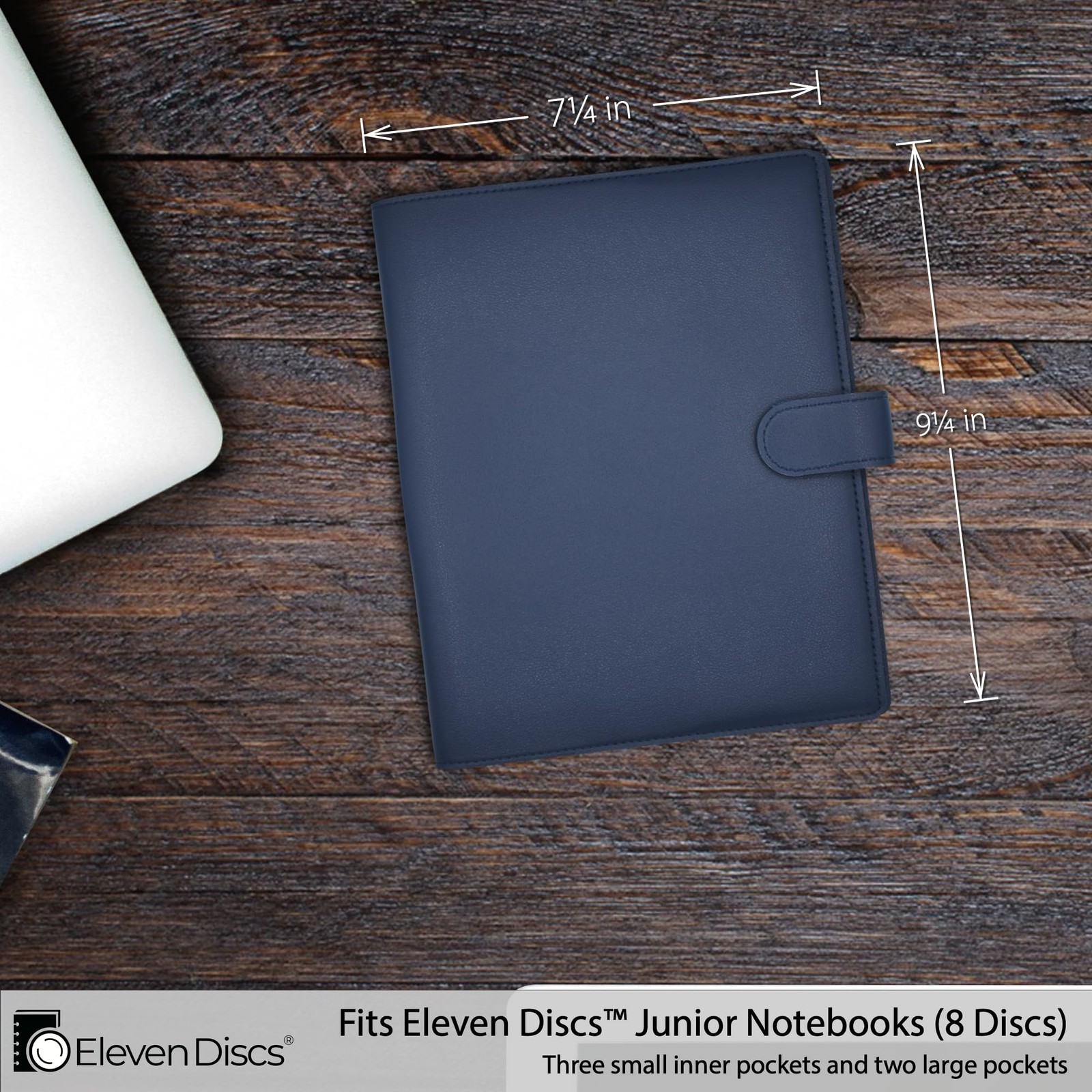Eleven Discs™ Premium Faux Leather Discbound Notebook Folio Junior, Black
