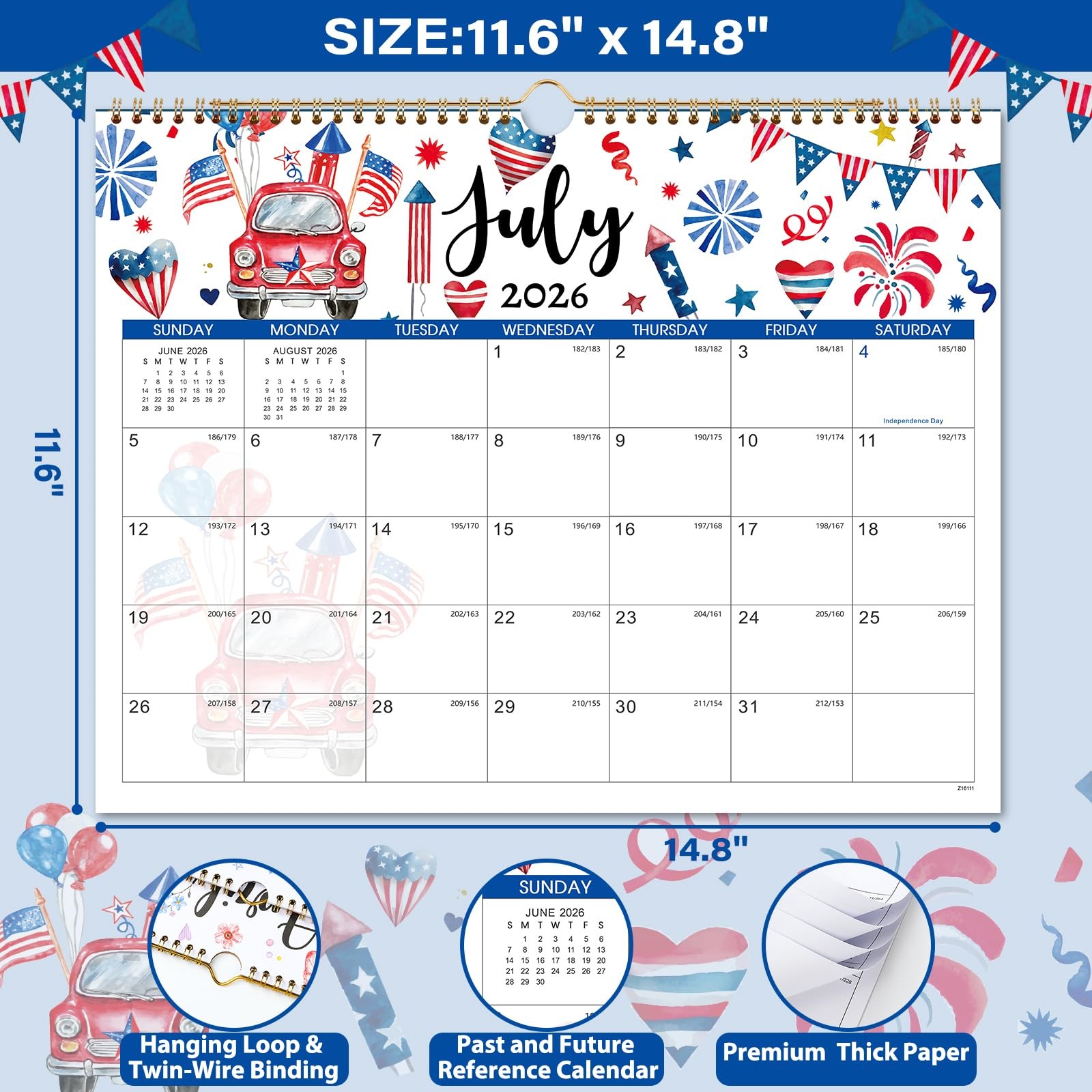 Calendar 2026-2027 – Wall 2026-2027, July 2026 – 14.8” X 11.6”