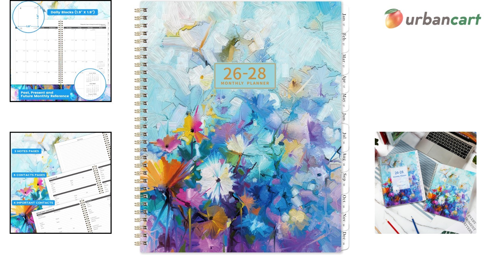 2026-2028 Ultimate 2- Monthly Planner with Pockets & Tabs