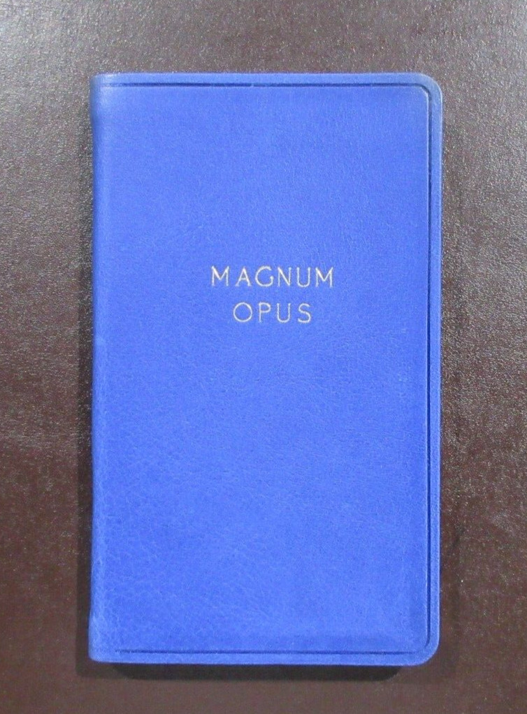 Magnum Opus Notebook Personal Pocket Leather 144 Lined Pages Hayden 3×5″ Blue
