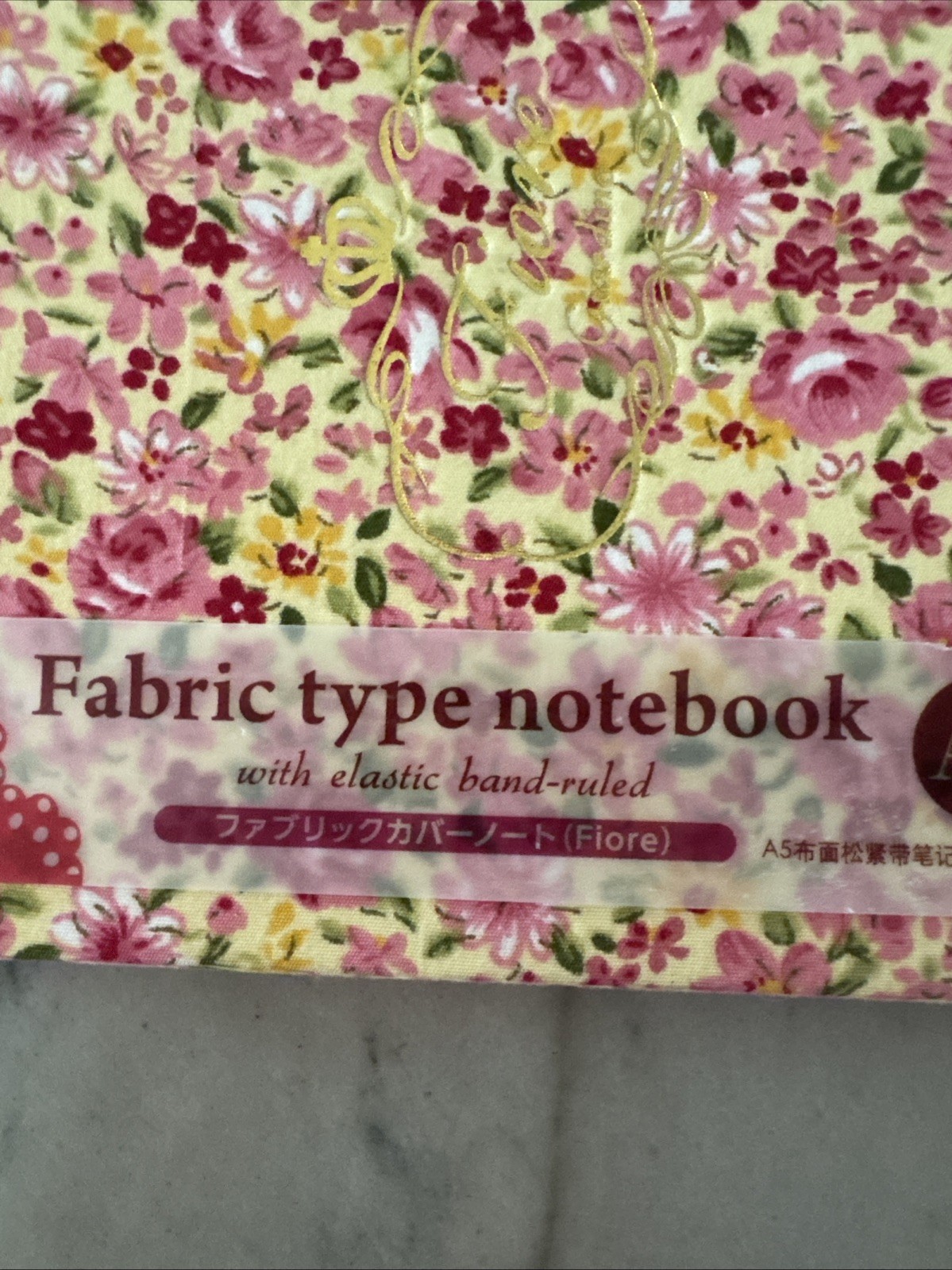 Fabric Type Ruled Notebook with Elastic Band Daiso Japan Journal Book Planner