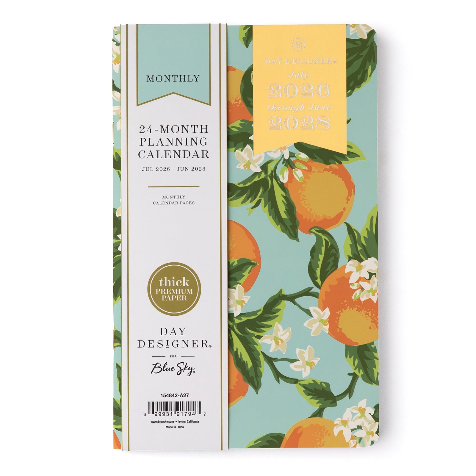 Blue Sky Day Designer 2026-2028 Monthly Academic Year 24 Month Planner Calend…
