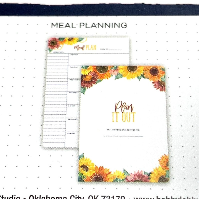 Recipe Journal, Notebook Meal Planner, Agenda 52, Paper Studio, 3 Pack Sunflower