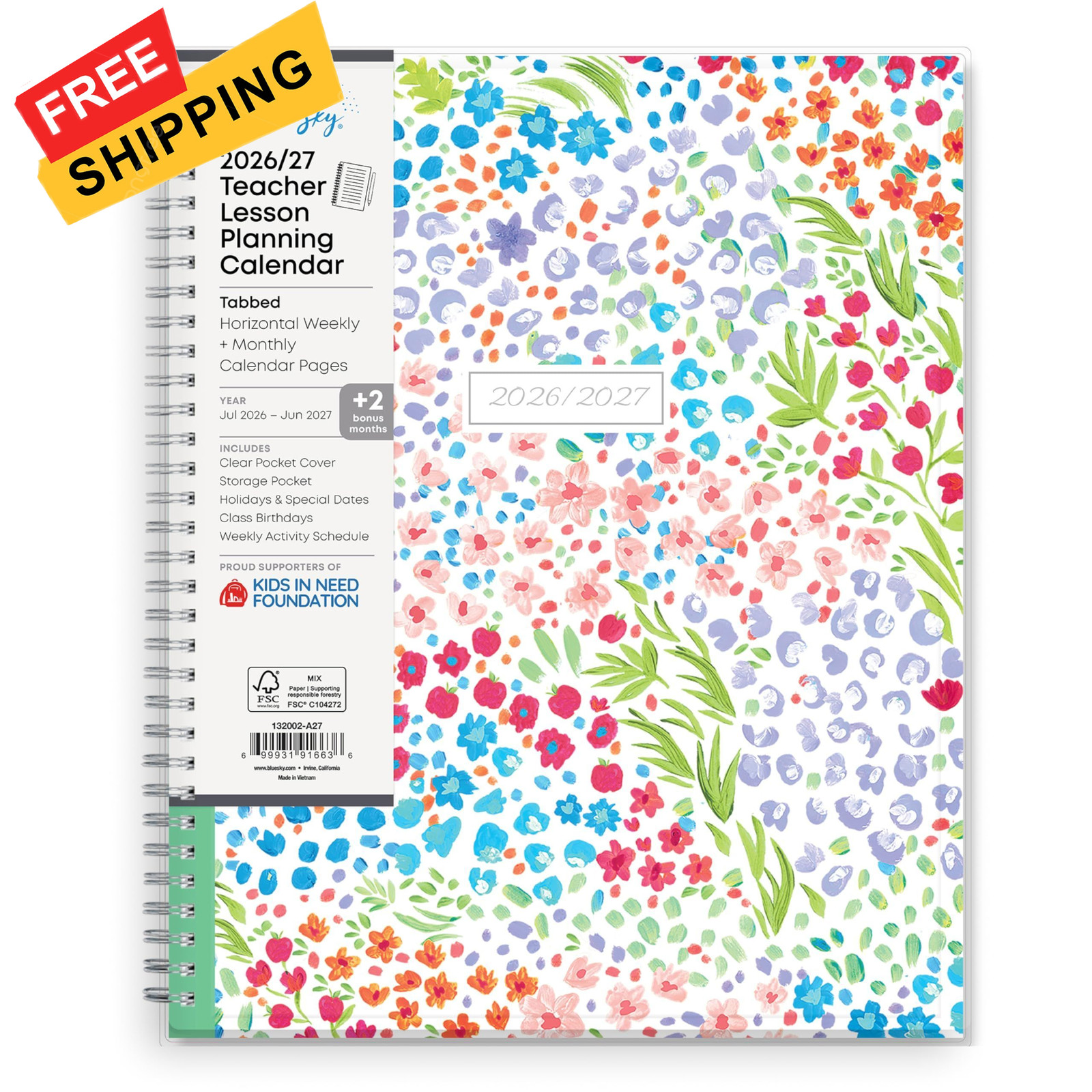 Blue Sky 2026-2027 Weekly and 8.5″ x 11″, Ditsy Dapple Light- 2026/2027