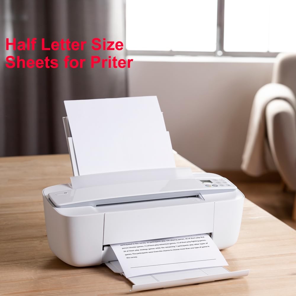 Half Letter Blank Paper, A5 100 Sheets/200 Pages Printer Paper, Unpunched, Bl…