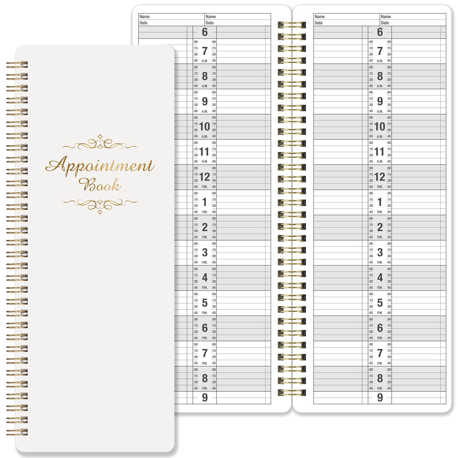 Salon Appointment Books 11.5×4.7 Inch Twin-Wire Binding for Hair Stylist