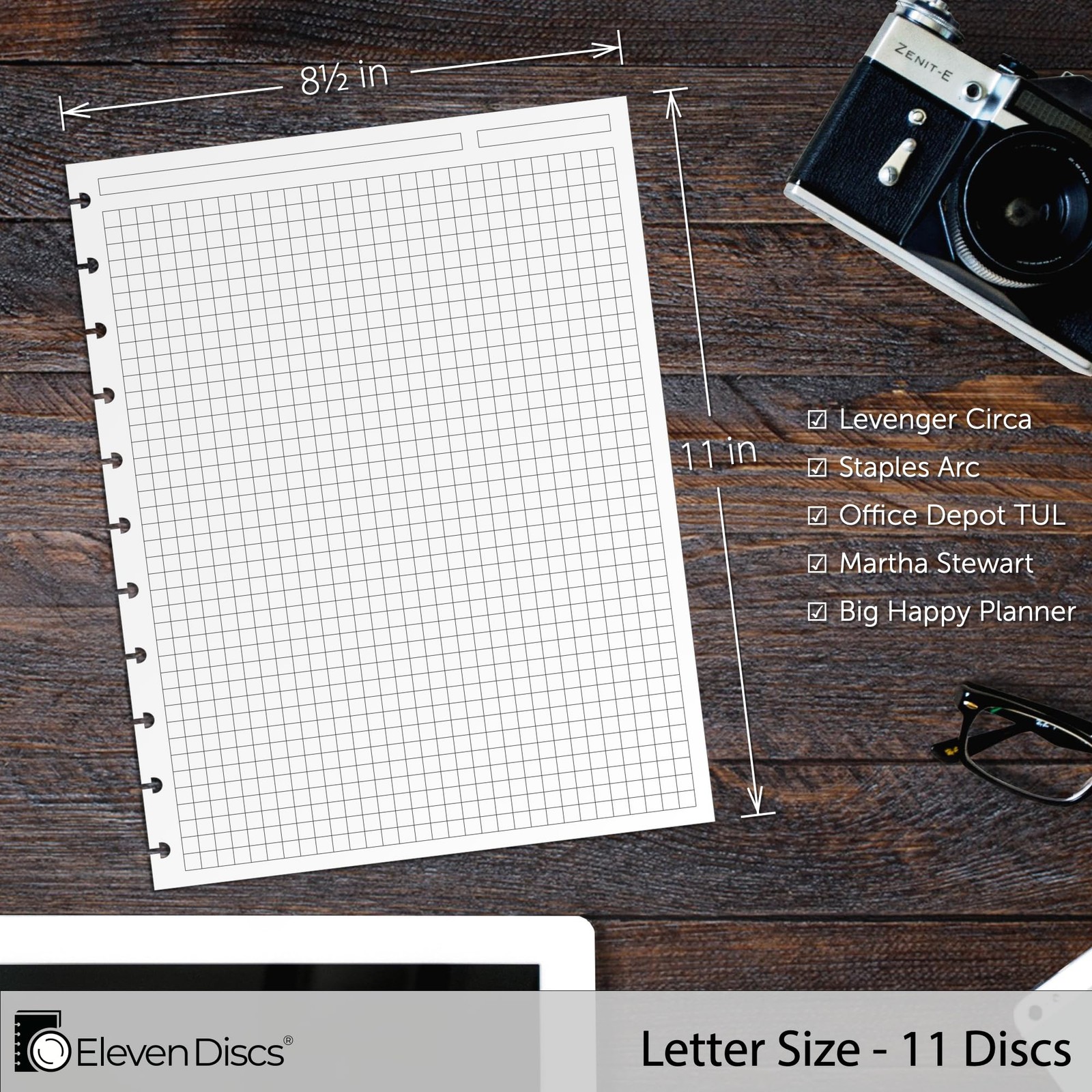 Eleven Discs Discbound Paper Letter Size Square – – 11