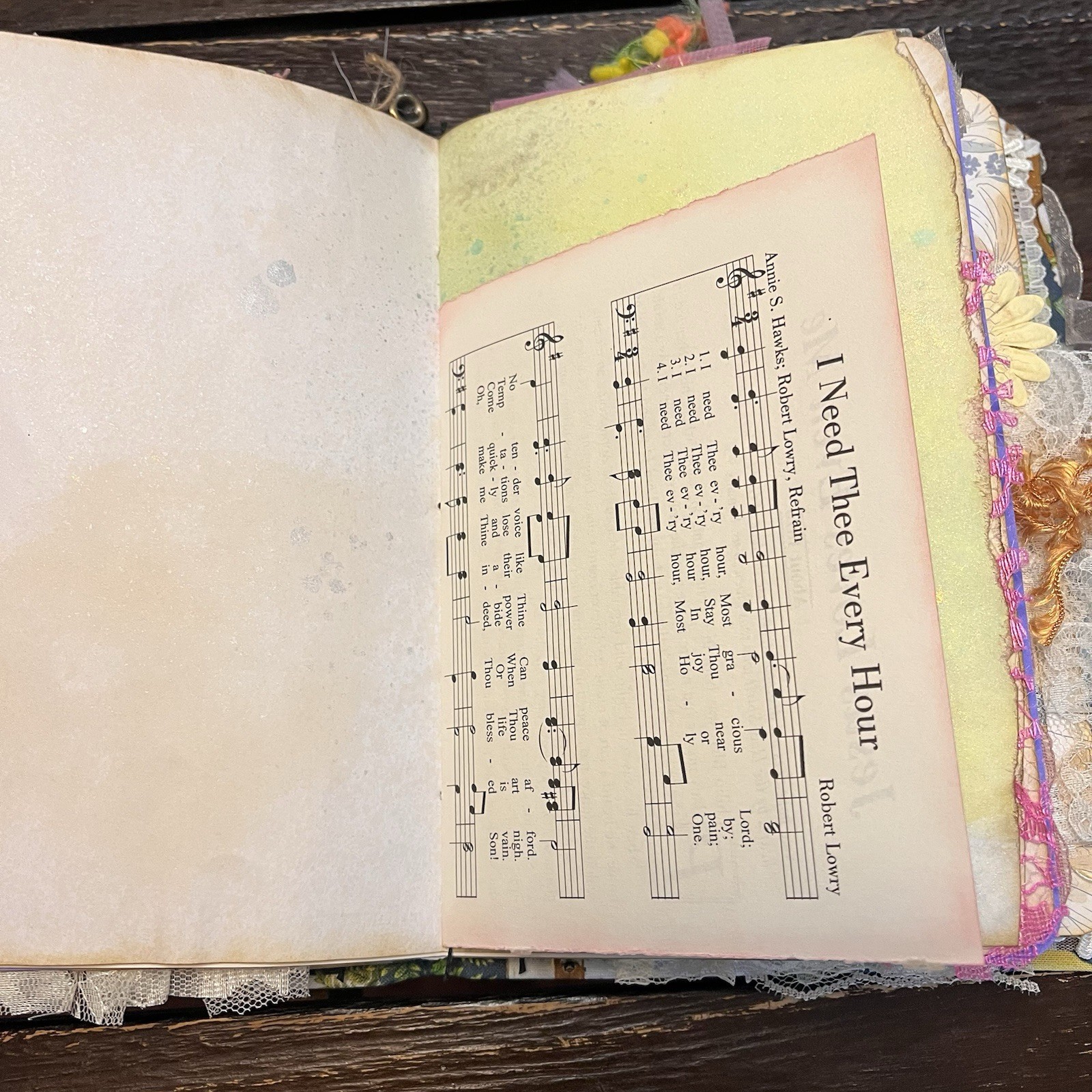 Junk Journal Nature Music Hymns Christian Faith Based Softcover Decorated 3 Sig