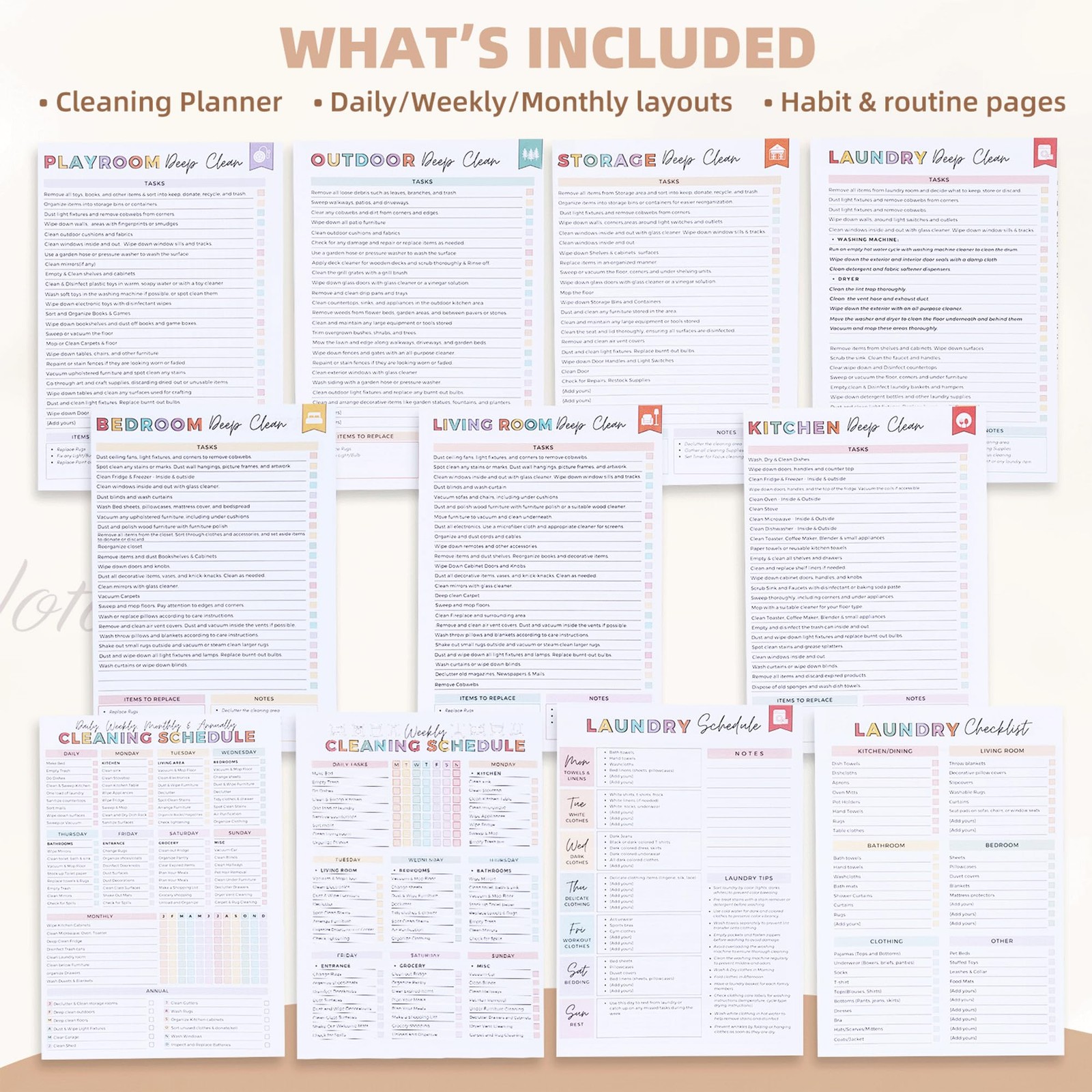 Adhd Cleaning Planner For Adults – Undated Daily, Weekly & Monthly Cleaning