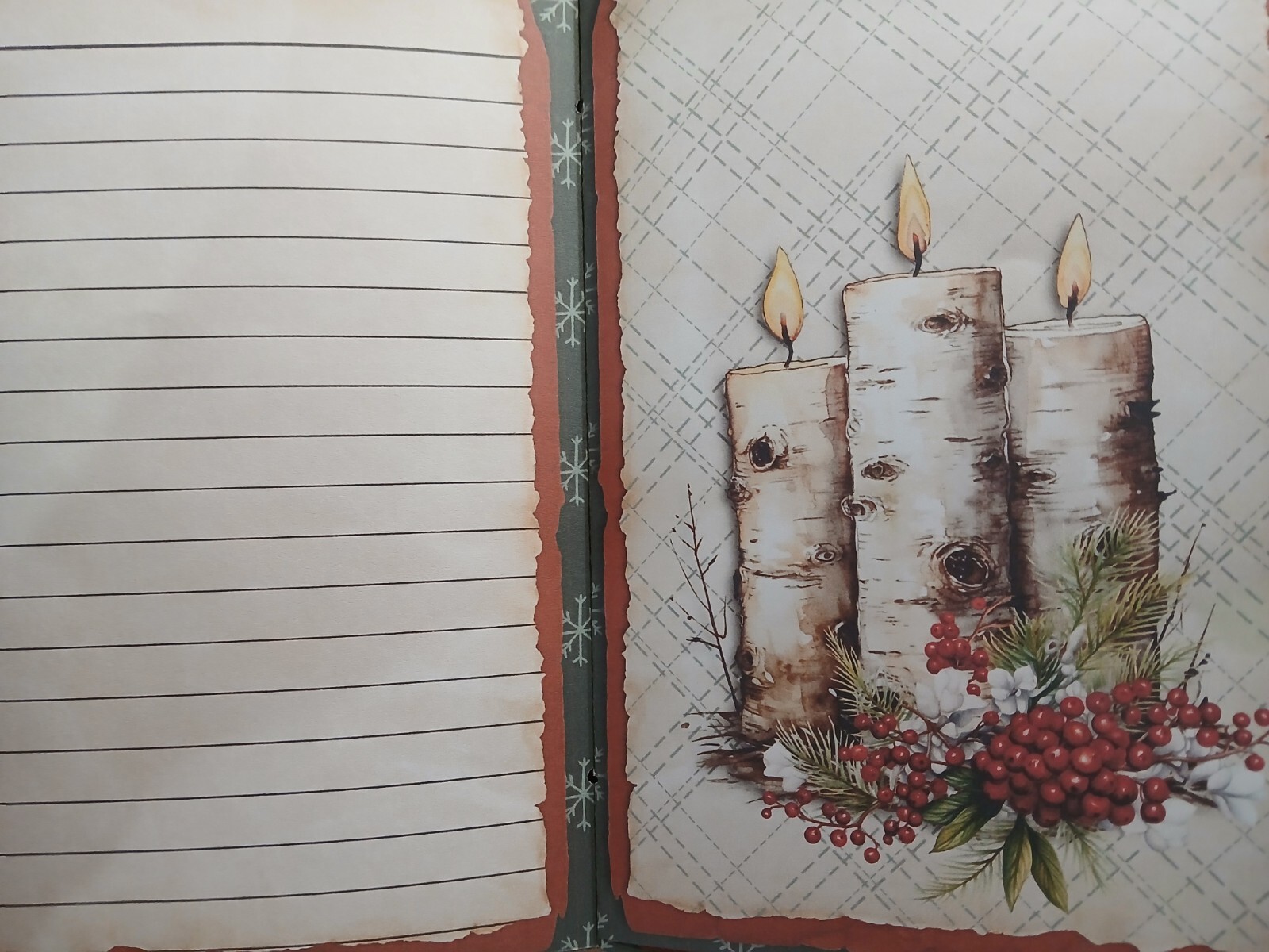 Junk Journal Booklet “RUSTIC CHRISTMAS 2″ Lg 6″x9” 40pg Holiday Cozy Ephemera +