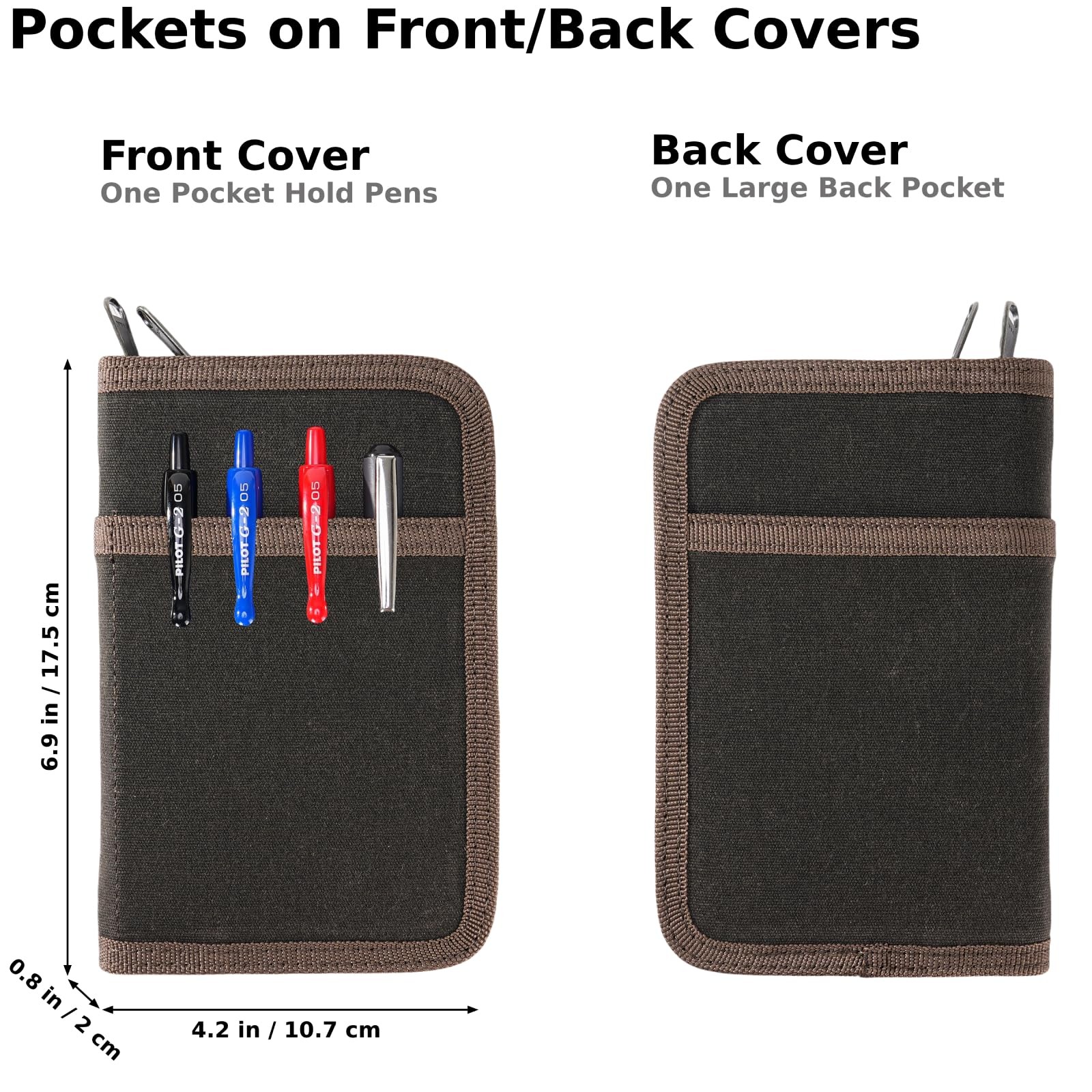 Pocket Journal Cover with Field Book, Waterproof Pocket Notebook Cover with